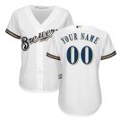 Custom Milwaukee Brewers Cool Base Women's Jersey White Size S M L XL XXL