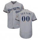 Custom Milwaukee Brewers Collection Flex Base Men's Jersey Gray Size M L XL XXL XXXL