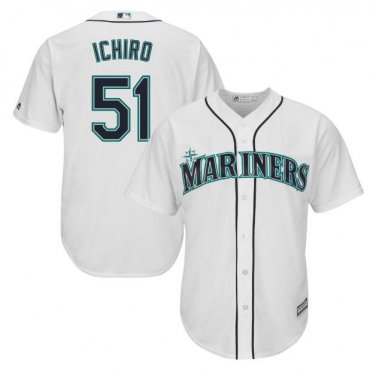 Ichiro Suzuki #51 Seattle Mariners Cool Base Player Men's Jersey White Size XXL