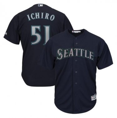 Ichiro Suzuki #51 Seattle Mariners Cool Base Player Men's Jersey Navy Size M