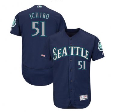 Ichiro Suzuki #51 Seattle Mariners Collection Flex Base Player Men's Jersey Navy Size XXL