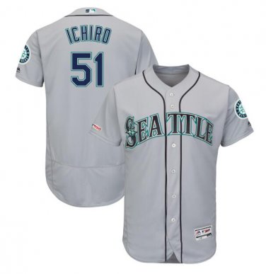 Ichiro Suzuki #51 Seattle Mariners Collection Flex Base Player Men's Jersey Gray Size XL