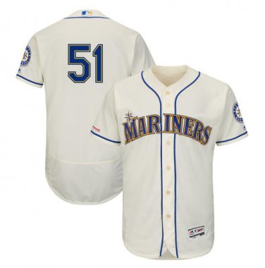 Ichiro Suzuki #51 Seattle Mariners Collection Flex Base Player Men's Jersey Cream Size XXL