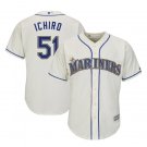 Ichiro Suzuki #51 Seattle Mariners Cool Base Player Men's Jersey Cream Size XXL