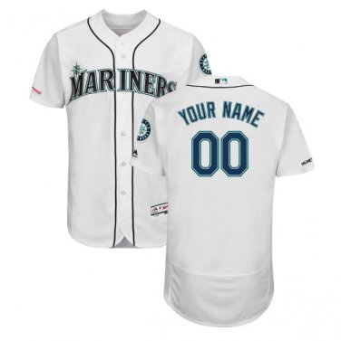 Custom Seattle Mariners Collection Flex Base Men's Jersey Cream Size M L XL XXL XXXL