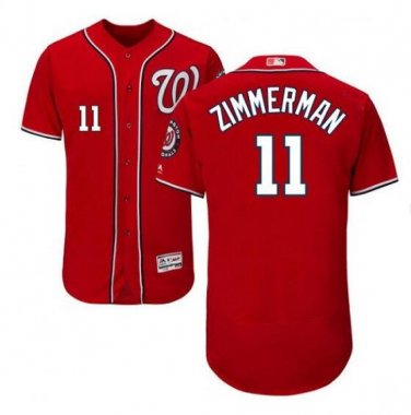 Ryan Zimmerman #11 Washington Nationals Flex Base Player Men's Jersey Red Size XL