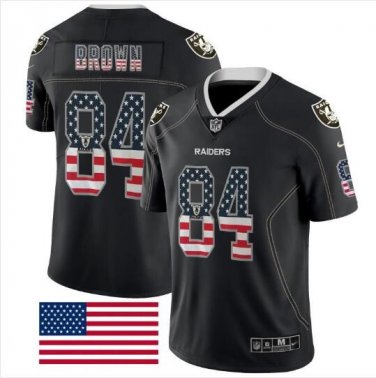Antonio Brown #84 Oakland Raiders Limited Player Jersey Men's Black National Flag Size S