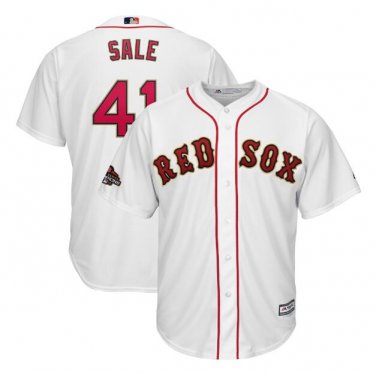 Chris Sale #41 Boston Red Sox 2019 Gold Program Cool Base Player Men's Jersey White