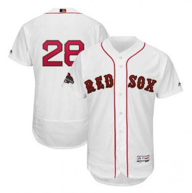 #28 Boston Red Sox 2019 Gold Program Flex Base Player Men's Jersey White