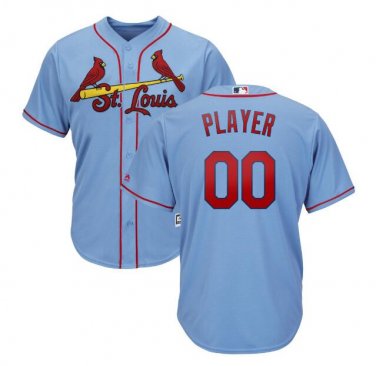 Custom St. Louis Cardinals Cool Base Men's Jersey Horizon Blue