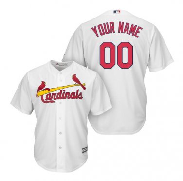 Custom St. Louis Cardinals Cool Base Men's Jersey White