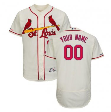 Custom St. Louis Cardinals Flex Base Collection Men's Jersey Cream