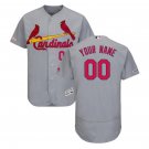 Custom St. Louis Cardinals Flex Base Collection Men's Jersey Gray