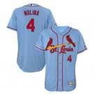 Yadier Molina #4 St. Louis Cardinals Flex Base Collection Player Men's Jersey Horizon Blue