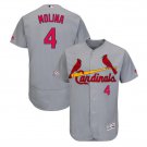Yadier Molina #4 St. Louis Cardinals Flex Base Collection Player Men's Jersey Gray