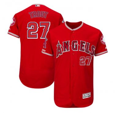 Mike Trout #27 Los Angeles Angels Flex Base Collection Player Men's Jersey Scarlet