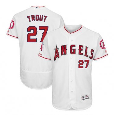 Mike Trout #27 Los Angeles Angels Flex Base Collection Player Men's Jersey White