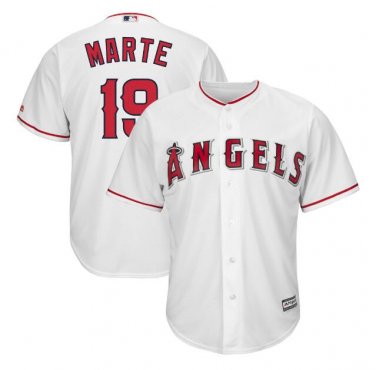 Jefry Mart&Atilde;&copy; #19 Los Angeles Angels Cool Base Player Men's Jersey White