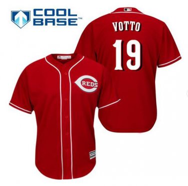 Joey Votto #19 Cincinnati Reds Cool Base Player Men's Jersey Scarlet