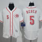Johnny Bench #5 Cincinnati Reds Flex Base Collection Player Men's Jersey White