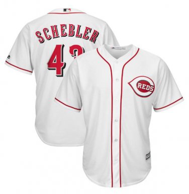 Scott Schebler #43 Cincinnati Reds Cool Base Player Men's Jersey White
