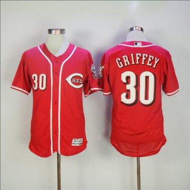Ken Griffey Jr. #30 Cincinnati Reds Flex Base Collection Player Men's Jersey Scarlet