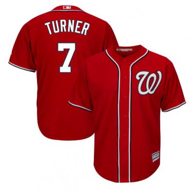 Trea Turner #7 Washington Nationals Cool Base Player Men's Jersey Scarlet