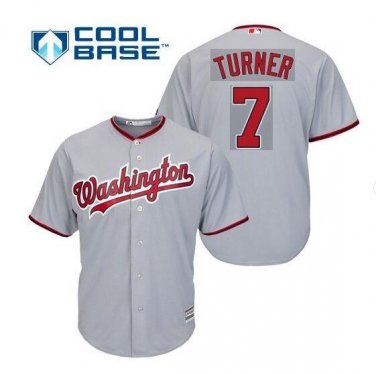 Trea Turner #7 Washington Nationals Cool Base Player Men's Jersey Gray