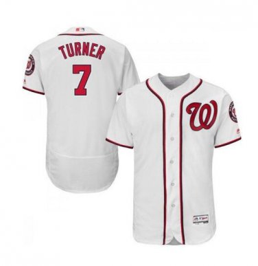 Trea Turner #7 Washington Nationals Flex Base Player Men's Jersey White