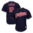 Francisco Lindor #12 Cleveland Indians Cool Base Player Men's Jersey Navy