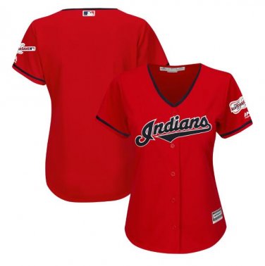 Cleveland Indians 2019 All-Star Game Patch Cool Base Women's Jersey Scarlet