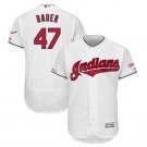 Trevor Bauer #47 Cleveland Indians 2019 All-Star Game Patch Flex Base Player Men's Jersey White