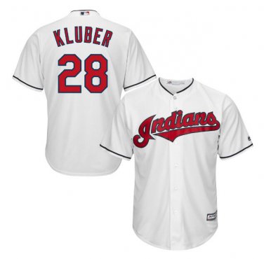 Corey Kluber #28 Cleveland Indians Cool Base Player Men's Jersey White