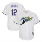 Wade Boggs #12 Tampa Bay Rays Cool Base Cooperstown Player Men's Jersey White