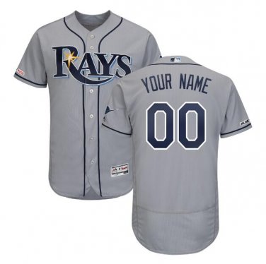 Custom Tampa Bay Rays Flex Base Collection Men's Jersey Gray