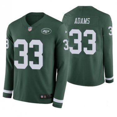 Jamal Adams #33 New York Jets 2019 Therma Long Sleeve Jersey Men's Green