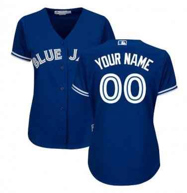 Custom Toronto Blue Jays Cool Base Women's Jersey Royal S M L XL XXL
