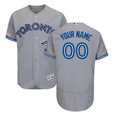 Custom Toronto Blue Jays Flex Base Collection Men's Jersey Gray M L XL XXL XXXL