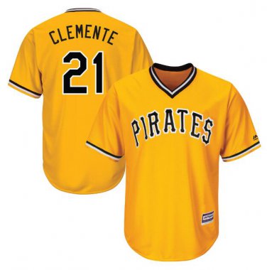 Roberto Clemente #21 Pittsburgh Pirates Cool Base Player Men's Jersey Gold