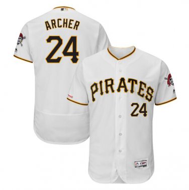 Chris Archer #24 Pittsburgh Pirates Flex Base Collection Player Men's Jersey White