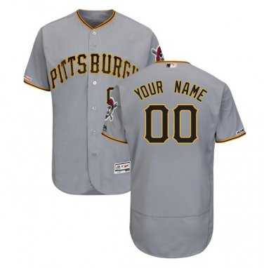 Custom Pittsburgh Pirates Flex Base Collection Men's Jersey Gray M L XL XXL XXXL