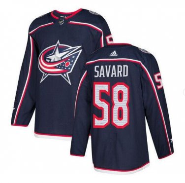 Avid Savard #58 Columbus Blue Jackets Player Men's Jersey Navy