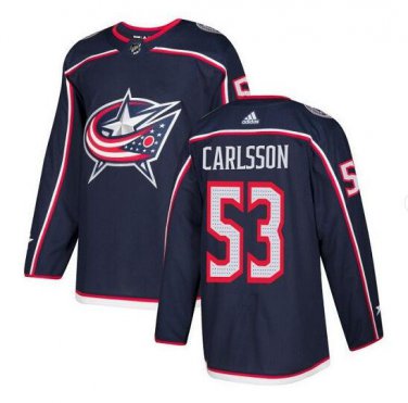 Gabriel Carlsson #53 Columbus Blue Jackets Player Men's Jersey Navy