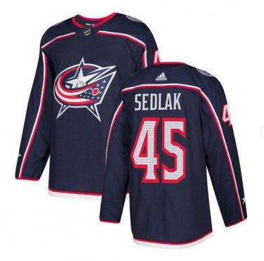 Lukas Sedlak #45 Columbus Blue Jackets Player Men's Jersey Navy