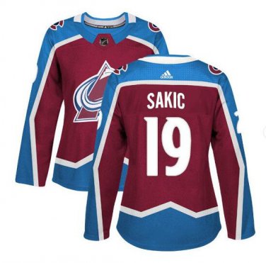 Joe Sakic #19 Colorado Avalanche Player Women's Jersey Burgundy