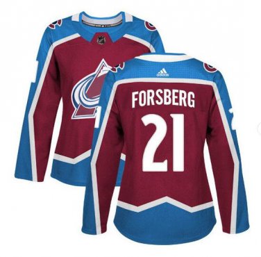 Peter Forsberg #21 Colorado Avalanche Player Women's Jersey Burgundy