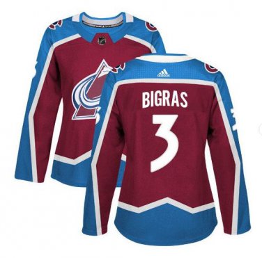 Chris Bigras #3 Colorado Avalanche Player Women's Jersey Burgundy