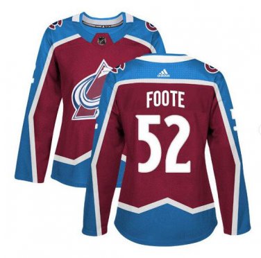 Adam Foote #52 Colorado Avalanche Player Women's Jersey Burgundy