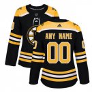 Custom Boston Bruins Home Women's Jersey Black
