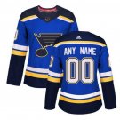 Custom St. Louis Blues Home Women's Jersey Blue